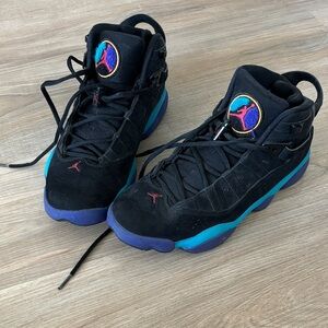 Jordan Black and Teal Sneakers